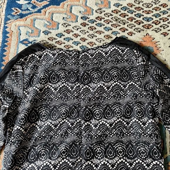 Mossimo Black Cream Faux Lace Printed Shift Dress - Picture 6 of 8